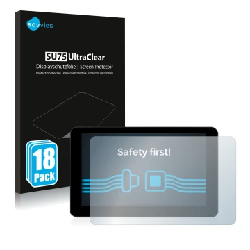 Face avant d’un emballage produit avec le logo de la marque Savvies. À côté, l’appareil Zontes 310V Cruiser est représenté ave