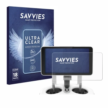 Face avant d’un emballage produit avec le logo de la marque Savvies. À côté, l’appareil DJI Phantom 4 Pro+/Adv+ 5.5