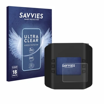 Face avant d’un emballage produit avec le logo de la marque Savvies. À côté, l’appareil ISDT Smart Duo Charger K4 est représen