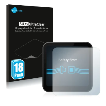 Face avant d’un emballage produit avec le logo de la marque Savvies. À côté, l’appareil DJI Action 2 est représenté avec la pr