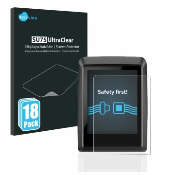 Face avant d’un emballage produit avec le logo de la marque Savvies. À côté, l’appareil Bosch Kiox 300 est représenté avec la 