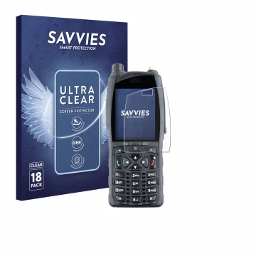 Face avant d’un emballage produit avec le logo de la marque Savvies. À côté, l’appareil Sepura SC20 est représenté avec la pro