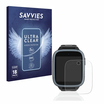 Face avant d’un emballage produit avec le logo de la marque Savvies. À côté, l’appareil Xplora XGO3 (1ère Gen.) est représenté