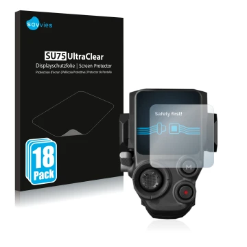 Face avant d’un emballage produit avec le logo de la marque Savvies. À côté, l’appareil DJI RS 3 Pro est représenté avec la pr