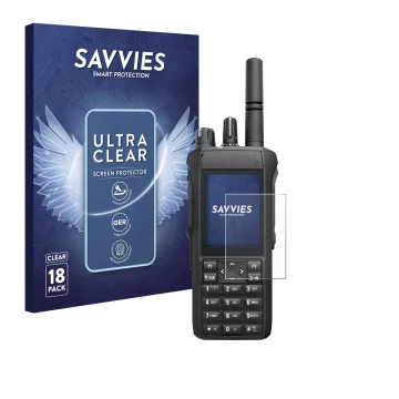 Face avant d’un emballage produit avec le logo de la marque Savvies. À côté, l’appareil Motorola R7 est représenté avec la pro