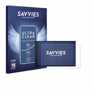 Face avant d’un emballage produit avec le logo de la marque Savvies. À côté, l’appareil Garmin DriveSmart 86 est représenté av