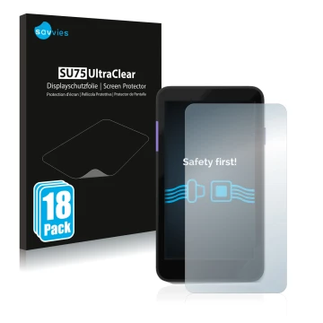 Face avant d’un emballage produit avec le logo de la marque Savvies. À côté, l’appareil Zettle Terminal (by Paypal) est représ