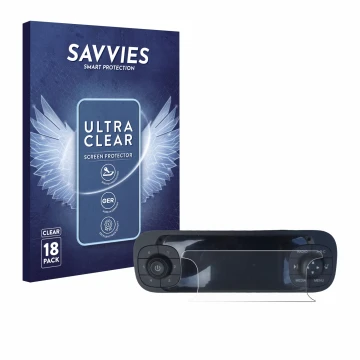 Face avant d’un emballage produit avec le logo de la marque Savvies. À côté, l’appareil Fiat Panda 2019 est représenté avec la