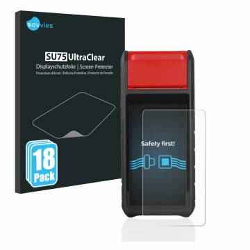 Face avant d’un emballage produit avec le logo de la marque Savvies. À côté, l’appareil Autel MaxiBAS BT608 est représenté ave