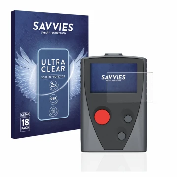 Face avant d’un emballage produit avec le logo de la marque Savvies. À côté, l’appareil Swissphone Boss 935 est représenté ave