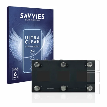 Face avant d’un emballage produit avec le logo de la marque Savvies. À côté, l’appareil Morningstar MC6 Pro est représenté ave