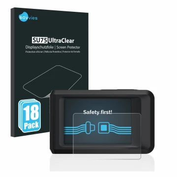 Face avant d’un emballage produit avec le logo de la marque Savvies. À côté, l’appareil Hikmicro Pocket 2 est représenté avec 