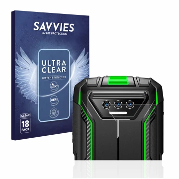 Face avant d’un emballage produit avec le logo de la marque Savvies. À côté, l’appareil Doogee S41 Pro (Caméra UNIQUEMENT) est