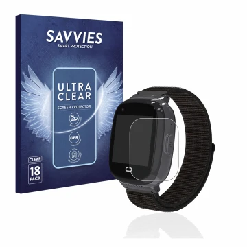 Face avant d’un emballage produit avec le logo de la marque Savvies. À côté, l’appareil Pthtechus 4G GPS T30 est représenté av