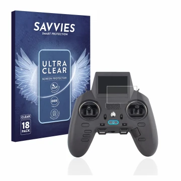 Face avant d’un emballage produit avec le logo de la marque Savvies. À côté, l’appareil Radiomaster Zorro est représenté avec 