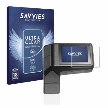 Face avant d’un emballage produit avec le logo de la marque Savvies. À côté, l’appareil Giant Ridecontrol Dash 2 in 1 est repr