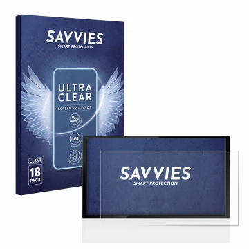 Face avant d’un emballage produit avec le logo de la marque Savvies. À côté, l’appareil Kenwood DMX 7722DABS est représenté av