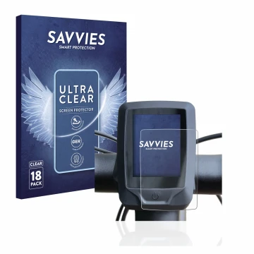 Face avant d’un emballage produit avec le logo de la marque Savvies. À côté, l’appareil Specialized turbo vado 4.0 2022 (E-Bik
