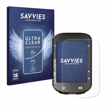 Face avant d’un emballage produit avec le logo de la marque Savvies. À côté, l’appareil iGPSPORT BSC300 est représenté avec la