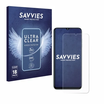 Face avant d’un emballage produit avec le logo de la marque Savvies. À côté, l’appareil Oukitel C36 (2023) est représenté avec