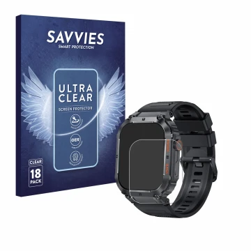 Face avant d’un emballage produit avec le logo de la marque Savvies. À côté, l’appareil GaWear K57PRO 1.96