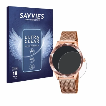 Face avant d’un emballage produit avec le logo de la marque Savvies. À côté, l’appareil Lotus SMARTIME 50036/1 est représenté 