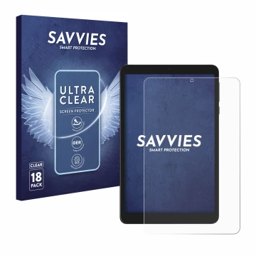 Face avant d’un emballage produit avec le logo de la marque Savvies. À côté, l’appareil Doogee T20 Mini est représenté avec la