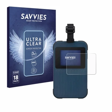 Face avant d’un emballage produit avec le logo de la marque Savvies. À côté, l’appareil Acer Enduro Connect M3 est représenté 