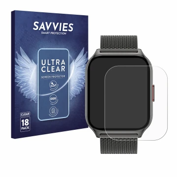 Face avant d’un emballage produit avec le logo de la marque Savvies. À côté, l’appareil Popglory P95 2