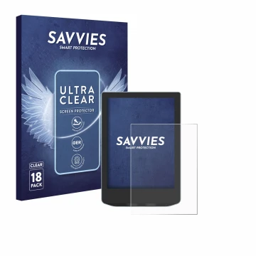 Face avant d’un emballage produit avec le logo de la marque Savvies. À côté, l’appareil Vivlio Light HD est représenté avec la
