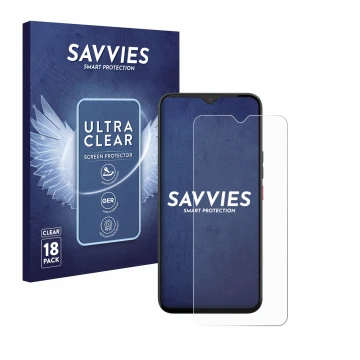 Face avant d’un emballage produit avec le logo de la marque Savvies. À côté, l’appareil Gigaset GS5 PRO SE est représenté avec