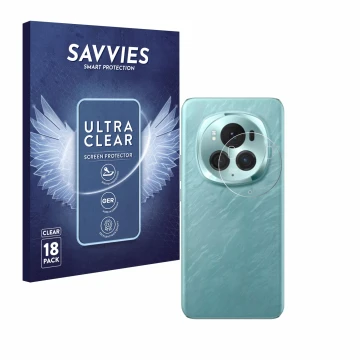 Face avant d’un emballage produit avec le logo de la marque Savvies. À côté, l’appareil Honor Magic 6 Pro (Caméra UNIQUEMENT) 