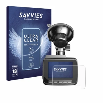 Face avant d’un emballage produit avec le logo de la marque Savvies. À côté, l’appareil Azdome IT-G63D est représenté avec la 