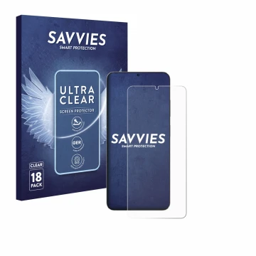 Face avant d’un emballage produit avec le logo de la marque Savvies. À côté, l’appareil Blackview Oscal Tiger 10 est représent