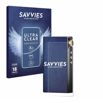 Face avant d’un emballage produit avec le logo de la marque Savvies. À côté, l’appareil Cayin N3-Ultra est représenté avec la 