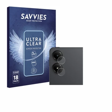 Face avant d’un emballage produit avec le logo de la marque Savvies. À côté, l’appareil Xiaomi Redmi Pad Pro (Caméra UNIQUEMEN