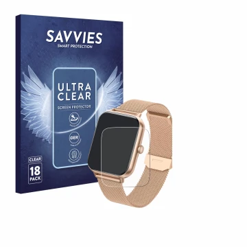 Face avant d’un emballage produit avec le logo de la marque Savvies. À côté, l’appareil Ruxingx T6 1.83