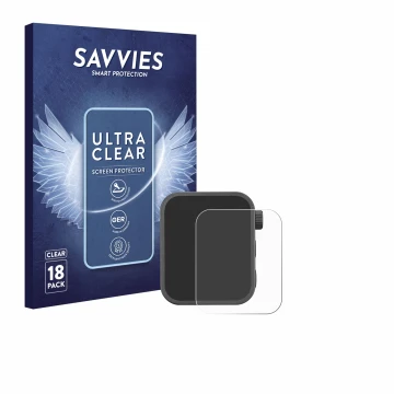 Face avant d’un emballage produit avec le logo de la marque Savvies. À côté, l’appareil Godox X3 est représenté avec la protec