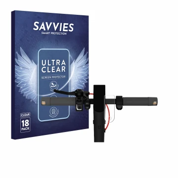 Face avant d’un emballage produit avec le logo de la marque Savvies. À côté, l’appareil Xiaomi Mi 4 Lite E-Scooter (2e Gen.) e