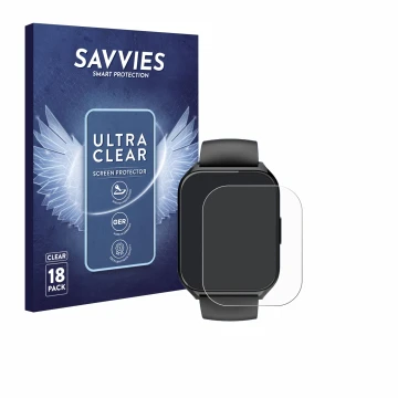 Face avant d’un emballage produit avec le logo de la marque Savvies. À côté, l’appareil Aycy MT65 1.85