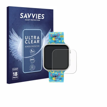 Face avant d’un emballage produit avec le logo de la marque Savvies. À côté, l’appareil Disney Stitch LAS4038 est représenté a
