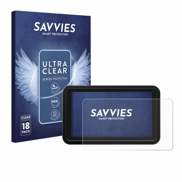 Face avant d’un emballage produit avec le logo de la marque Savvies. À côté, l’appareil Atomos Shinobi 2 est représenté avec l