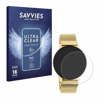 Face avant d’un emballage produit avec le logo de la marque Savvies. À côté, l’appareil Oozoo Q00121 est représenté avec la pr