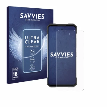 Face avant d’un emballage produit avec le logo de la marque Savvies. À côté, l’appareil Doogee S200 est représenté avec la pro