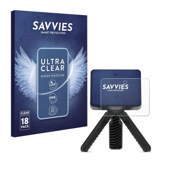 Face avant d’un emballage produit avec le logo de la marque Savvies. À côté, l’appareil Garmin Approach R10 est représenté ave