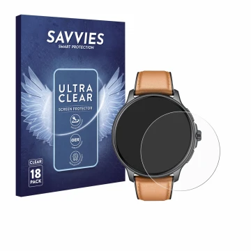 Face avant d’un emballage produit avec le logo de la marque Savvies. À côté, l’appareil Motsfit CJZ121BR 1.43