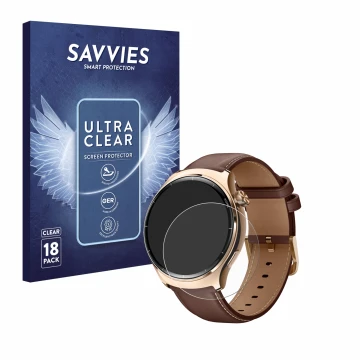 Face avant d’un emballage produit avec le logo de la marque Savvies. À côté, l’appareil Xiaomi Mibro Lite 3 Pro est représenté