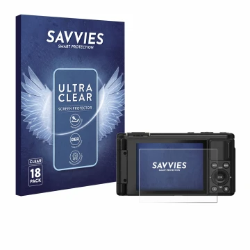 Face avant d’un emballage produit avec le logo de la marque Savvies. À côté, l’appareil Yashica City 200 est représenté avec l