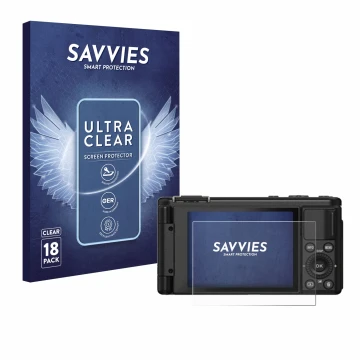 Face avant d’un emballage produit avec le logo de la marque Savvies. À côté, l’appareil Yashica City 100 est représenté avec l