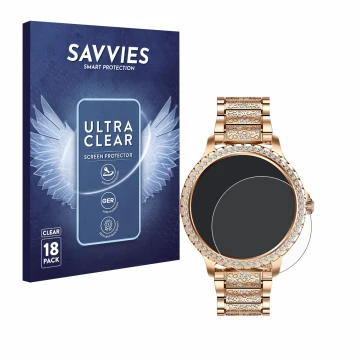 Face avant d’un emballage produit avec le logo de la marque Savvies. À côté, l’appareil LIGE BW1845A-CC 1.32